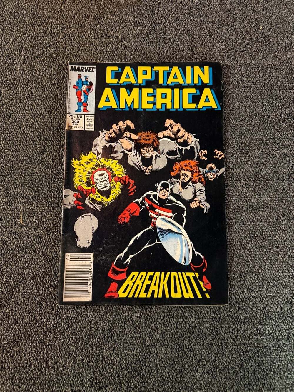 Captain America #340 Comic Book Marvel 1988 Breakout